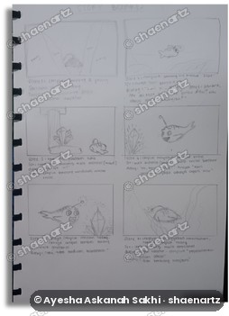 Hand-drawn storyboard sketches